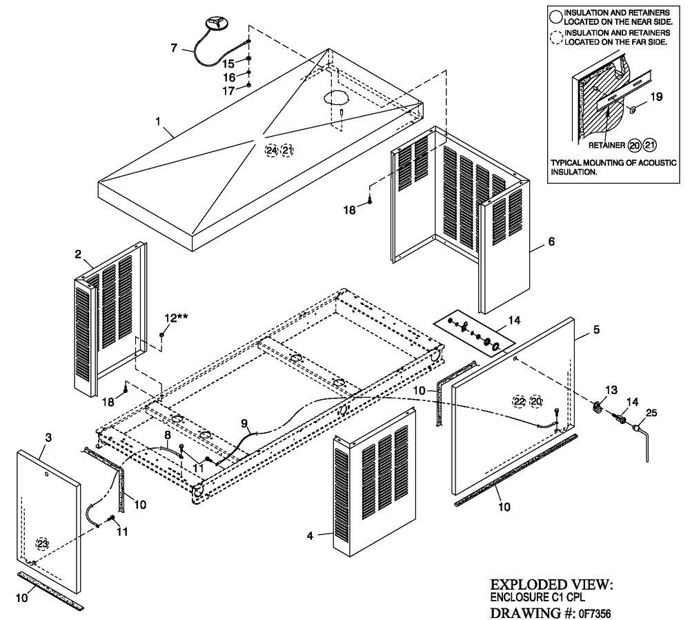 Enclosure C1 Cpl Diagram and Parts List for QT02016ANAN (4925925 - 5008941)(2008) Generac Generator