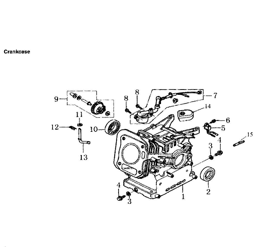Crankcase Diagram and Parts List for 006436-0  Generac Pressure Washer