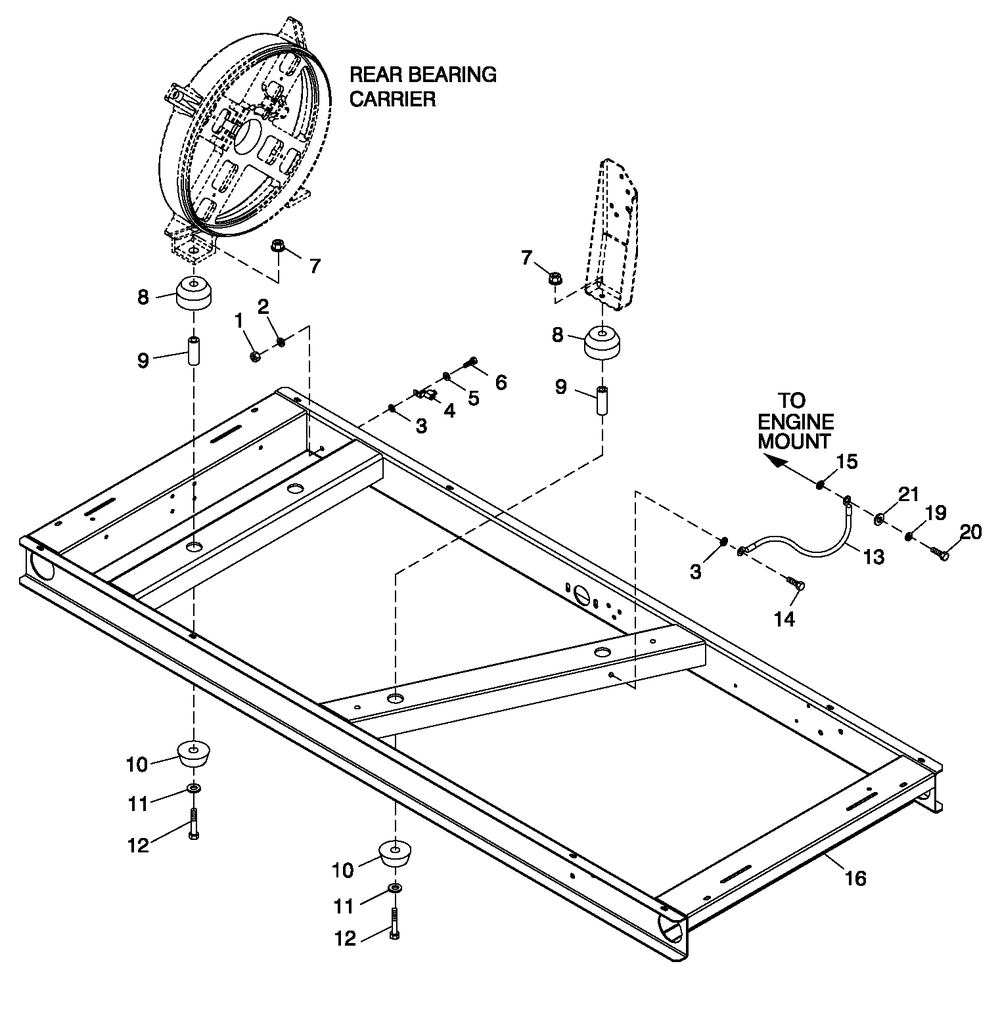 Mounting Base 2.5l Ford Diagram and Parts List for 0052170 (0406V10340)(2006) Generac Generator