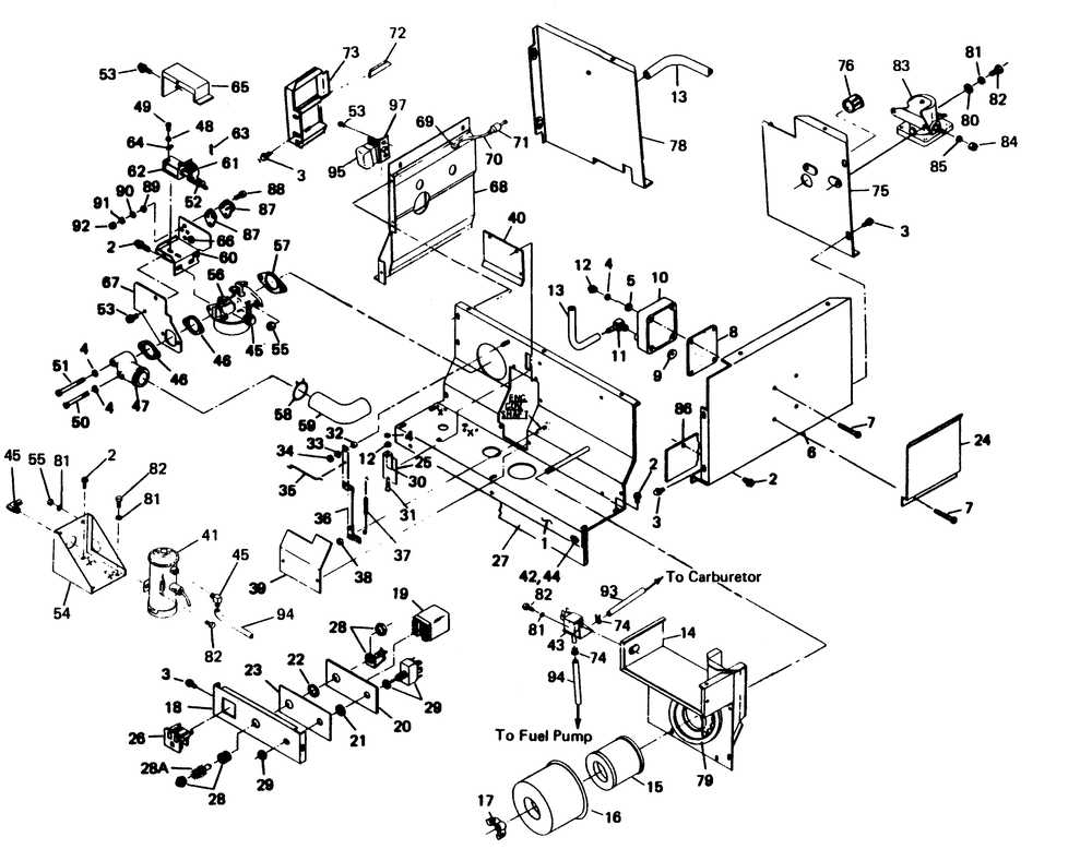 Engine Shrouding Diagram and Parts List for 6269-3  Generac Generator
