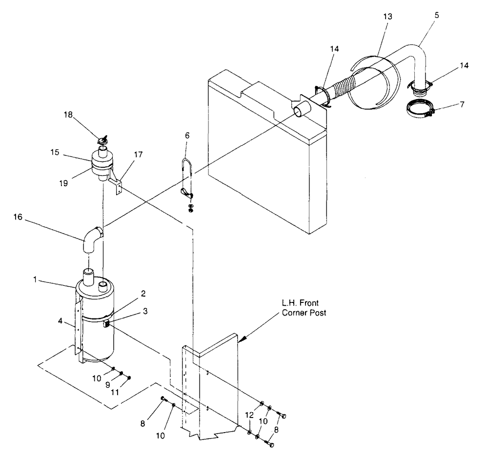Muffler Diagram and Parts List for 4359-1  Generac Generator