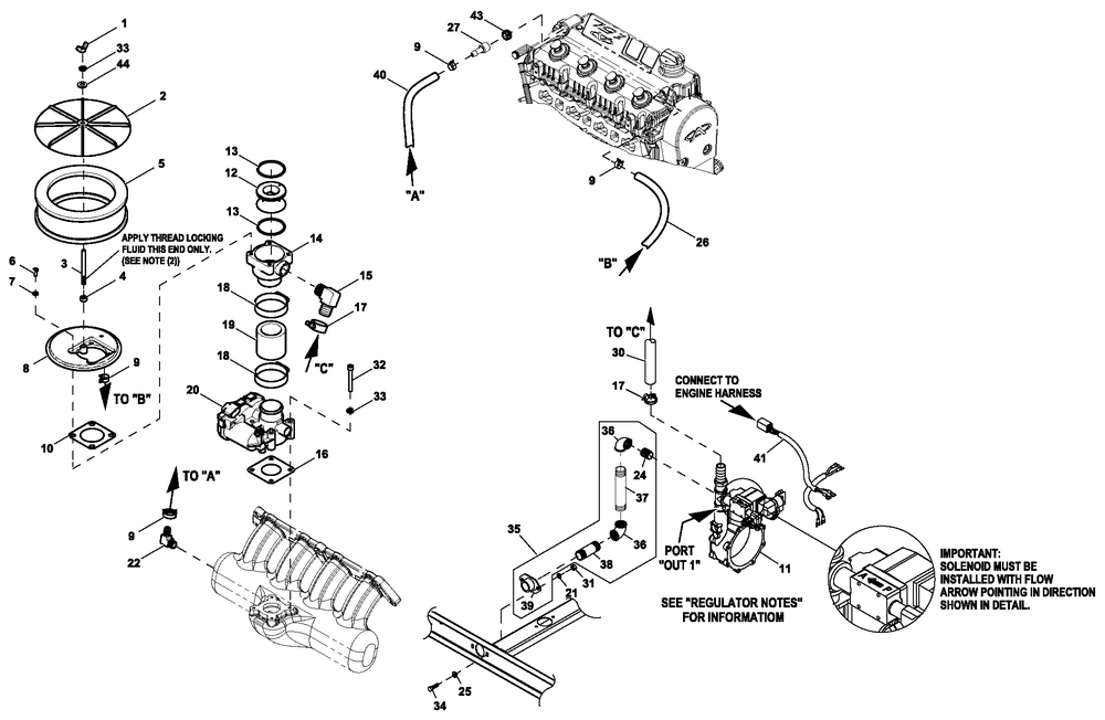 Ev Fuelsys Ng/Lpv 1.5l Diagram and Parts List for ET03015JNSX (6939858)(2012) Generac Generator