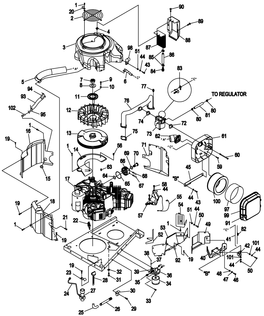 Engine Accessories 2 Diagram and Parts List for 0049160 (4002828 - 4394711)(2014) Generac Generator