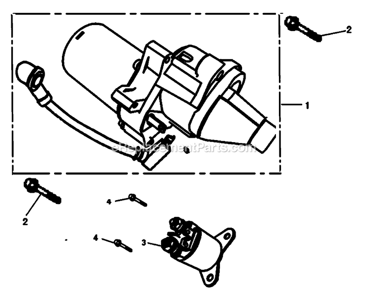 Starter Motor Diagram and Parts List for 0060392 (7613625A - 8455517A)(2013) Generac Generator