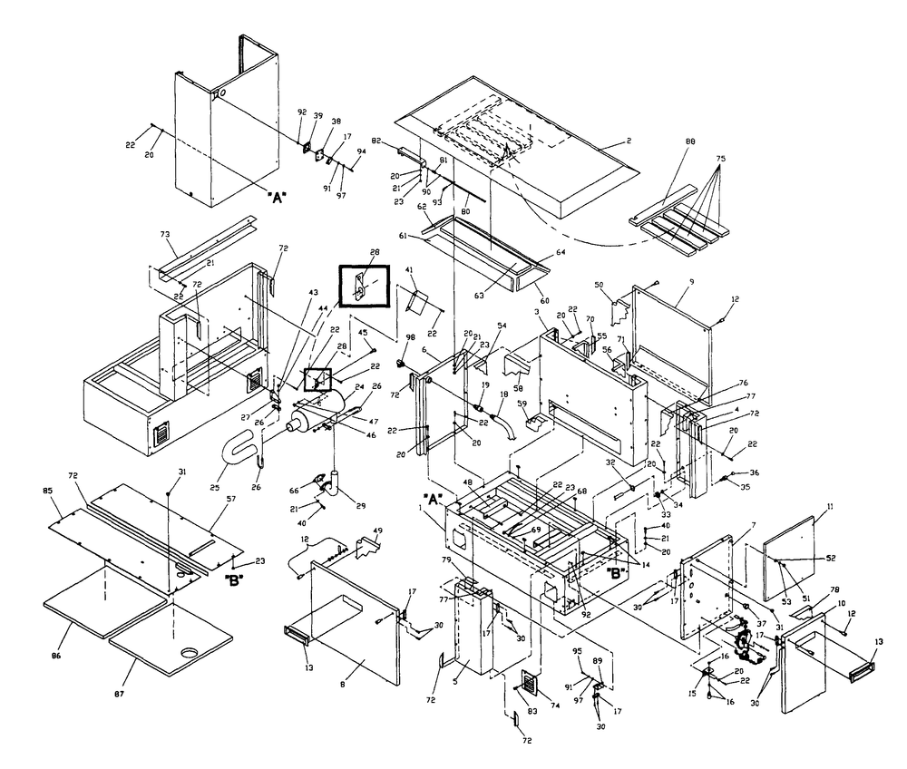 Enclosure Diagram and Parts List for 0905-1  Generac Generator