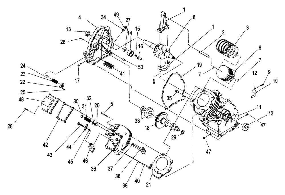 Engine (Part 2) Diagram and Parts List for 4276-0  Generac Generator