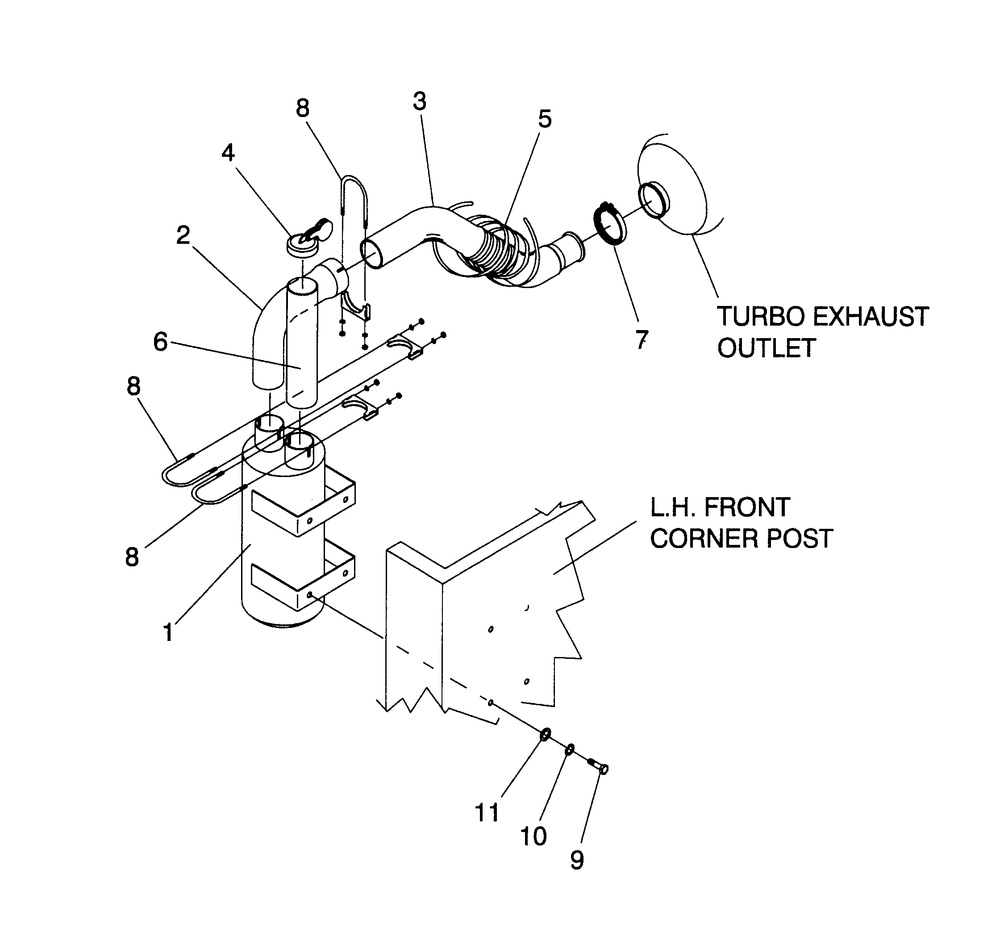 Muffler Diagram and Parts List for 4064-0  Generac Generator