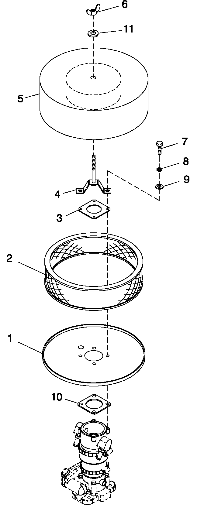 Air Cleaner 5.4l/6.8l Ford Diagram and Parts List for QT13068AVAN (4265277)(2005) Generac Generator