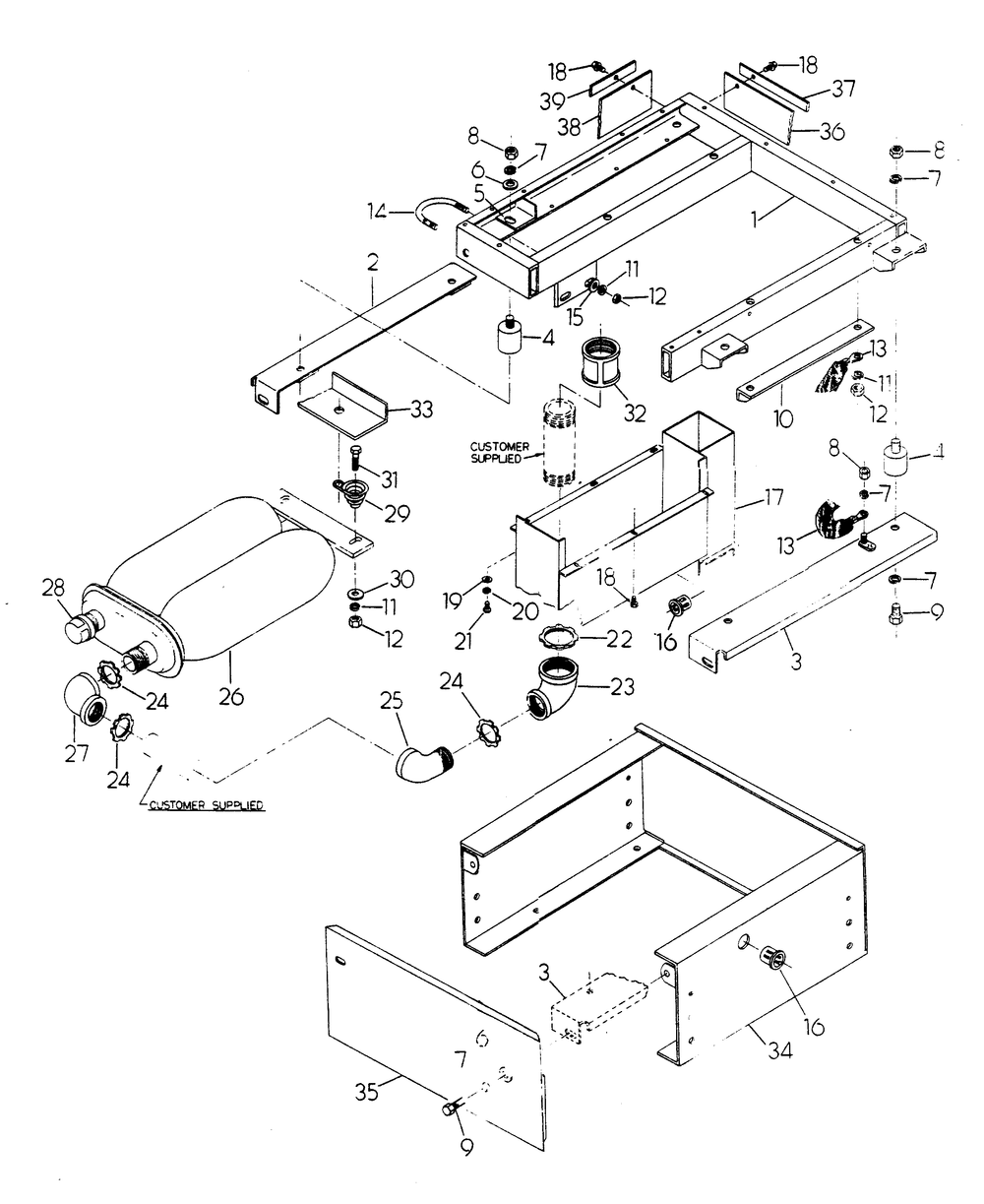 Mounting Base Diagram and Parts List for 6209-0  Generac Generator