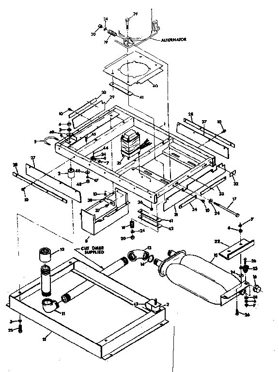 Mounting Base Diagram and Parts List for 6246-1  Generac Generator