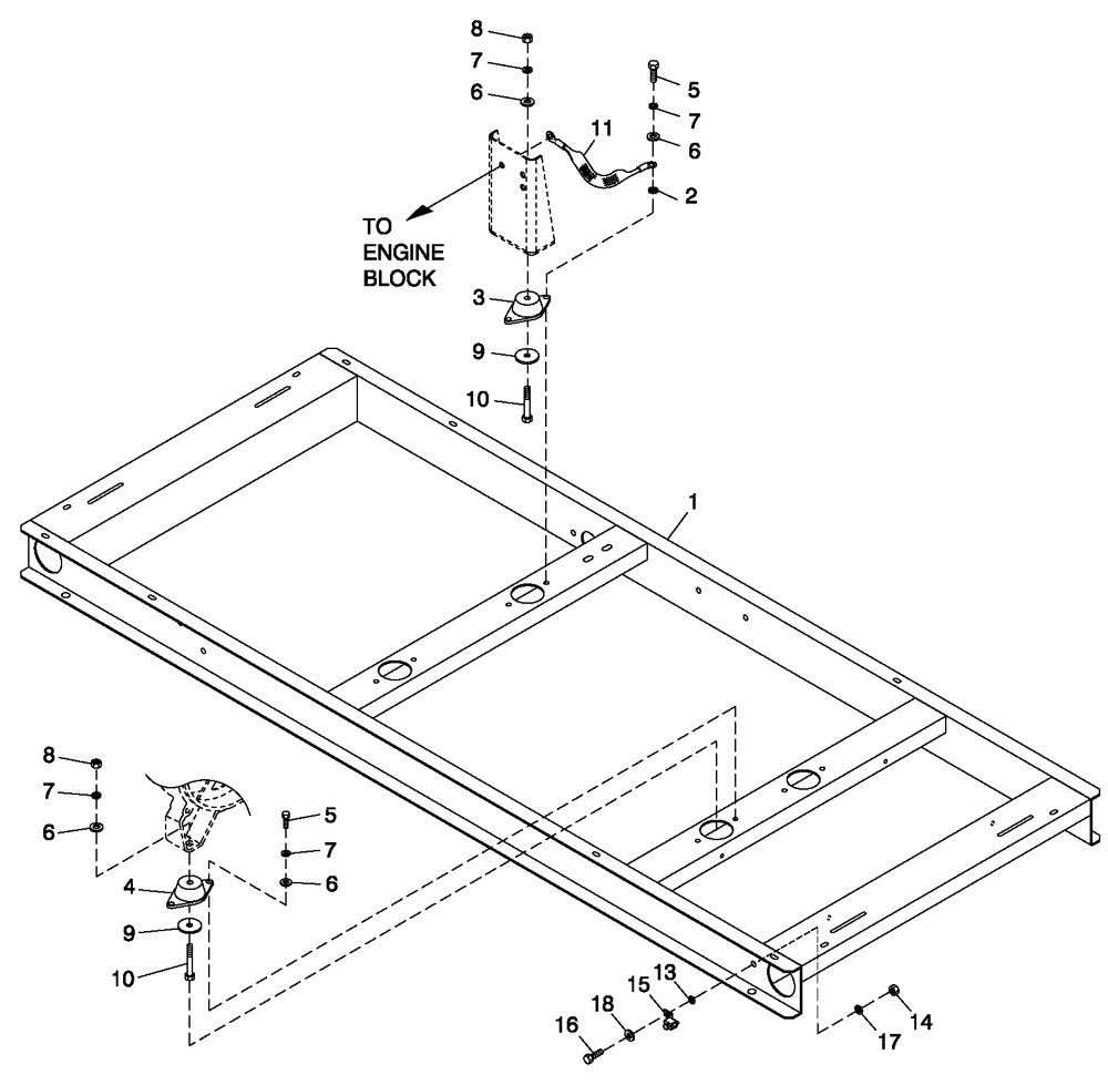 Mounting Base Diagram and Parts List for 0053381 (4646775 - 4840025)(2007) Generac Generator