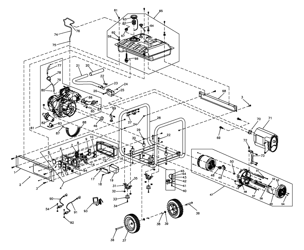 Parts Manual Gp6500e 49st Diagram and Parts List for 0065150 (8305070A - 8328842A)(2013) Generac Generator