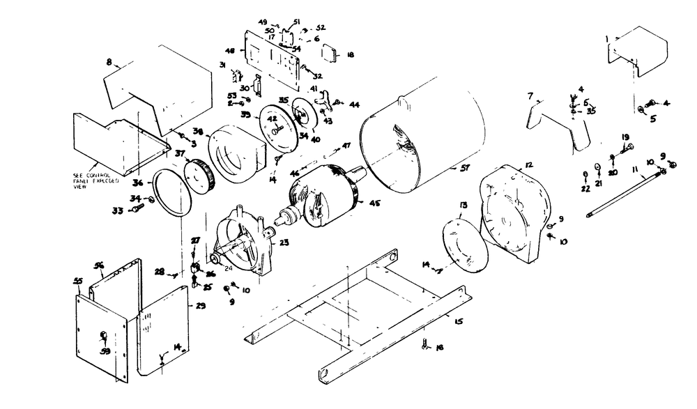 Tractor Driven Generator And Mounting Base Diagram and Parts List for 6872-3  Generac Generator