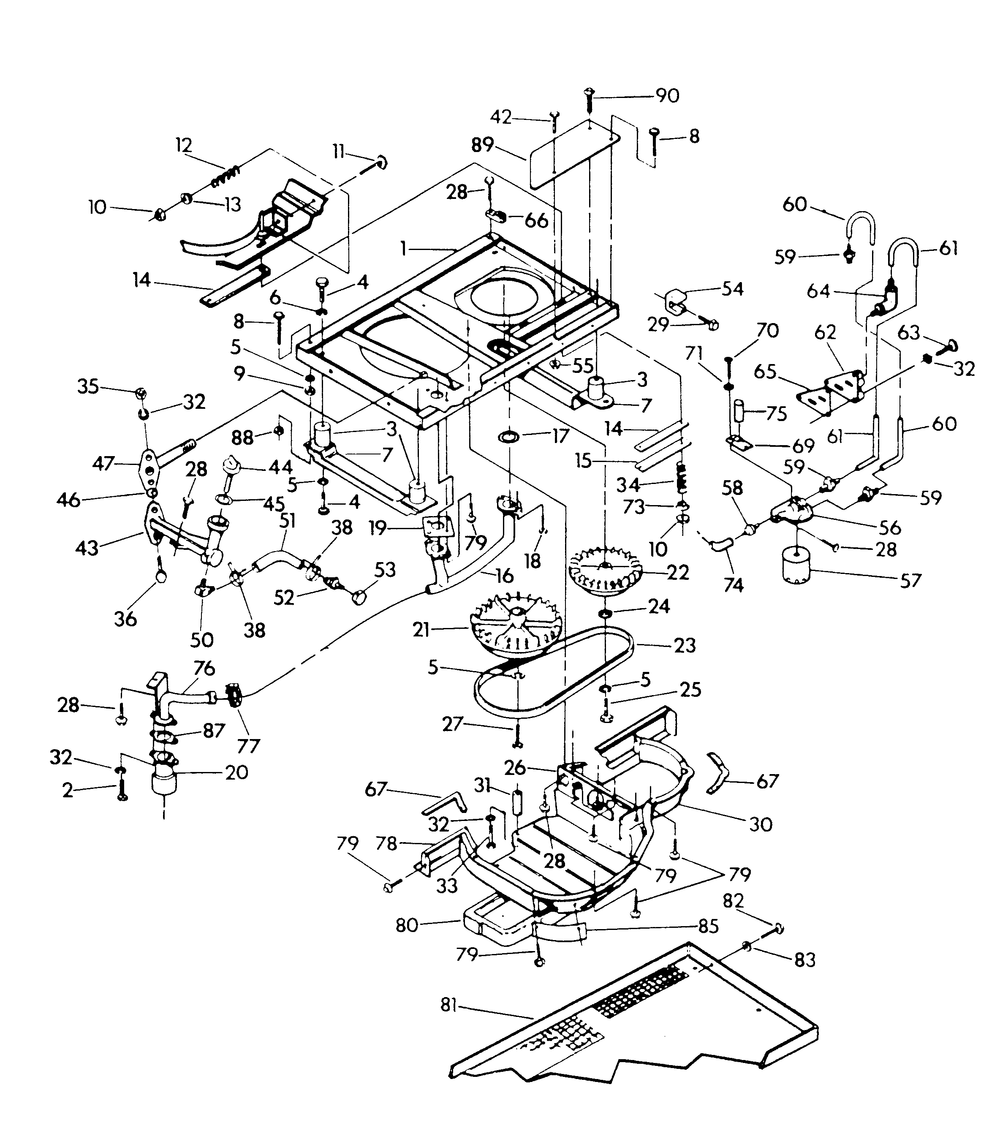 Base And Pulleys (Bottom Exhaust) Diagram and Parts List for 9424-0  Generac Generator