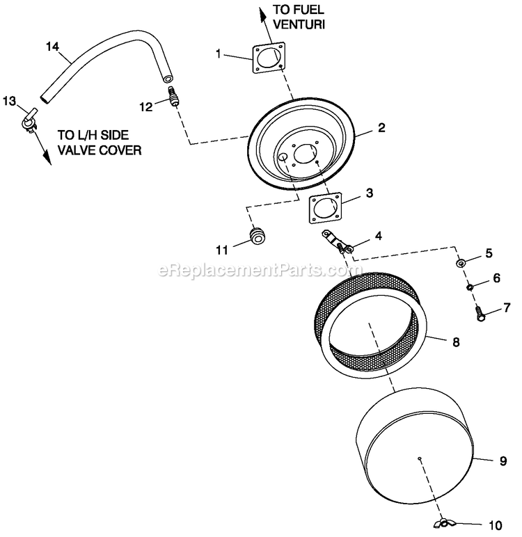 Air Cleanr C4 Diagram and Parts List for QT06030JVAN (5098532)(2008) Generac Generator