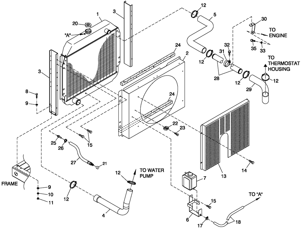 Ev Radiator 3.0l G3 Diagram and Parts List for 0049175 (4163305 - 4269489)(2007) Generac Generator