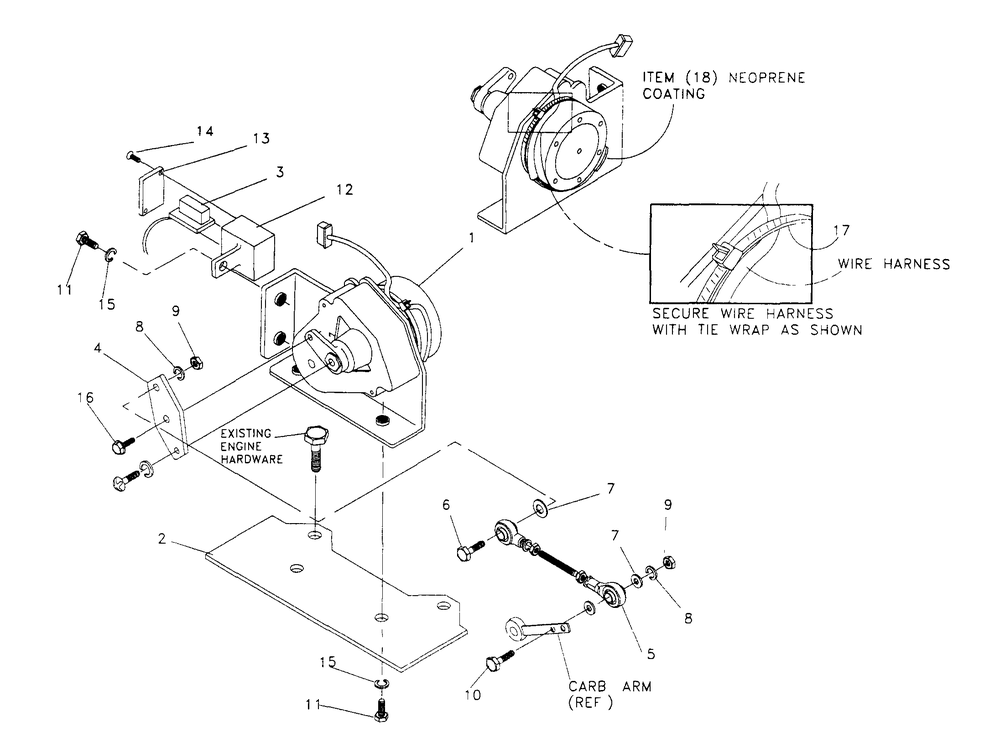 Electronic Governor Diagram and Parts List for 0611-4  Generac Generator