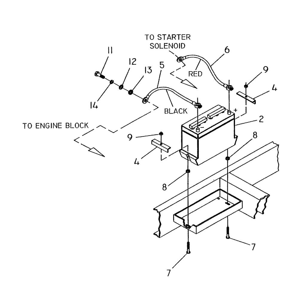 Battery Diagram and Parts List for 4080-0  Generac Generator