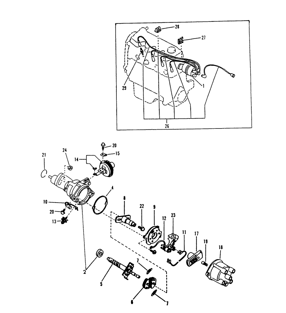 Distributor Diagram and Parts List for 9679-0  Generac Generator