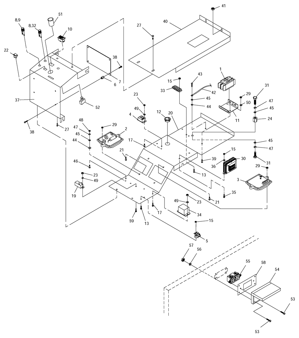 Control Panel Diagram and Parts List for 0051031 (0806V12264)(2006) Generac Generator
