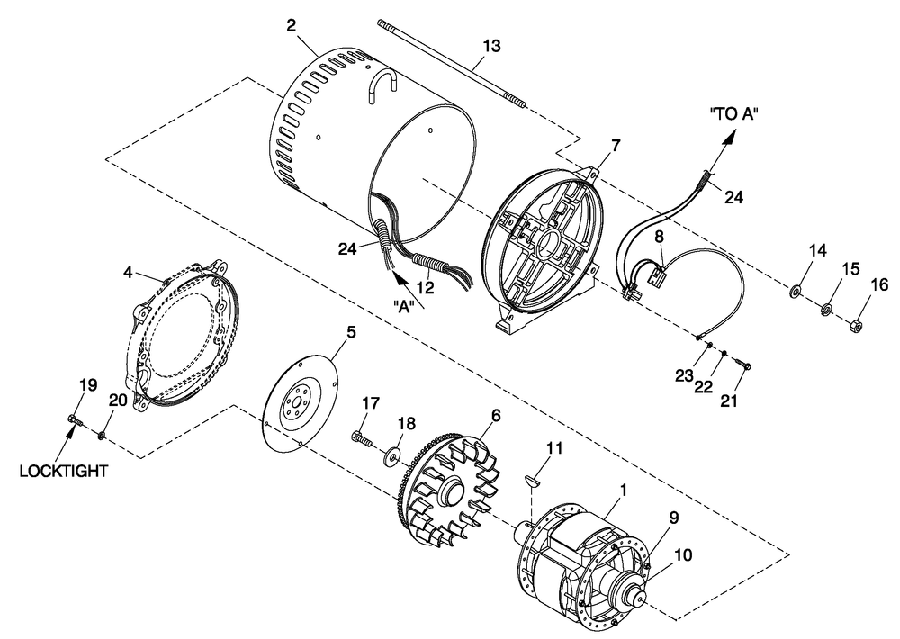 Cpl Alternator Direct Excitation Diagram and Parts List for 0052170 (0406V10340)(2006) Generac Generator