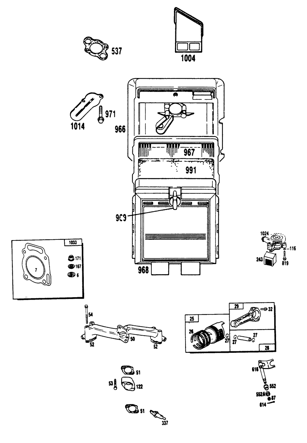 V-Twin Engine Parts (Part 1) Diagram and Parts List for 9131-0  Generac Generator