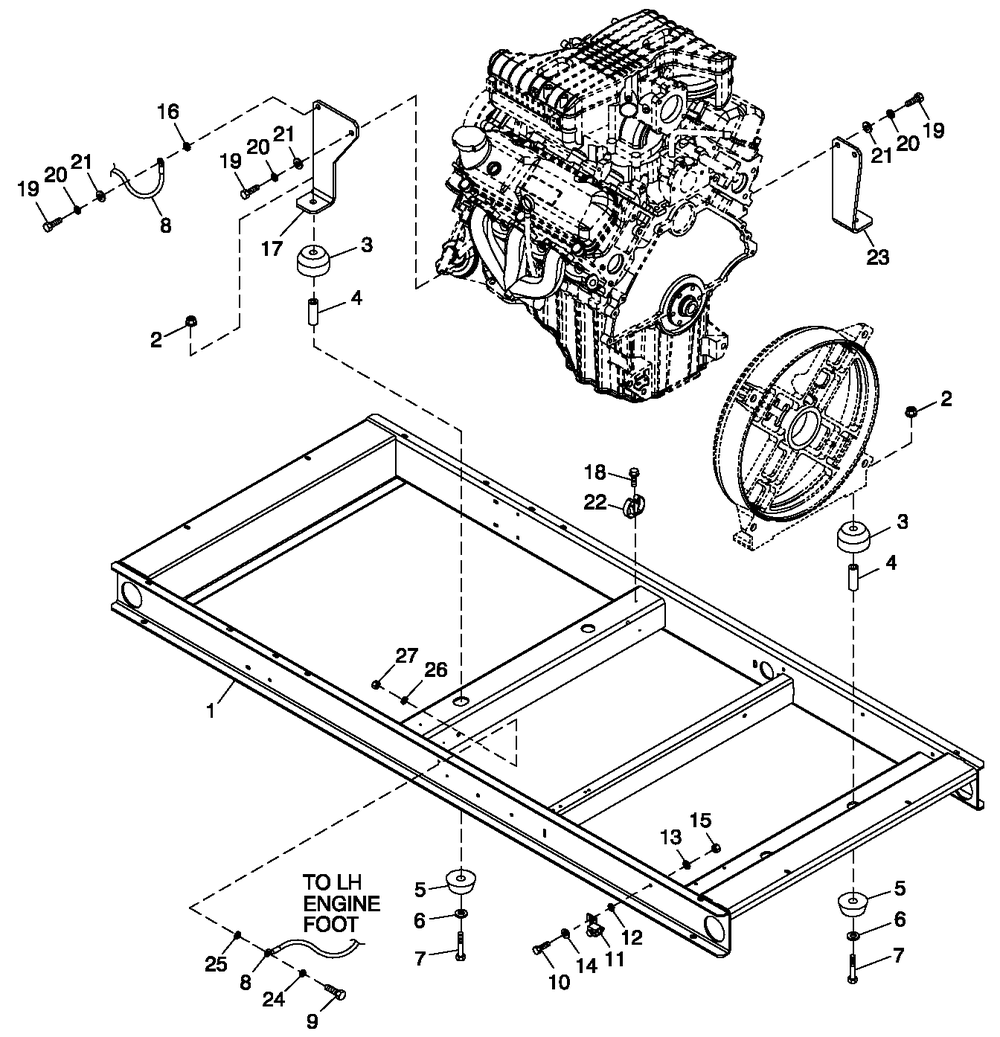 Mounting Base Diagram and Parts List for ET04842ANAY (5882868)(2010) Generac Generator