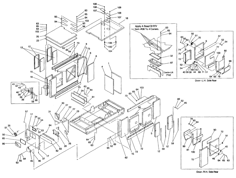 Compartment Diagram and Parts List for 4361-1  Generac Generator