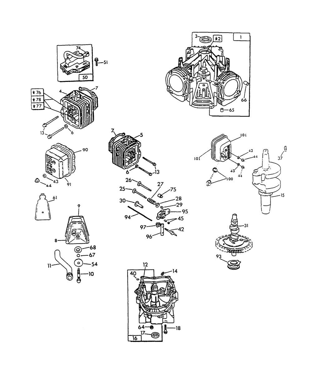 Engine (Part 3) Diagram and Parts List for 9735-3  Generac Generator