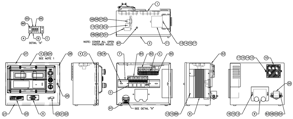 Battery Charger H-Panel 10a 12v Diagram and Parts List for QT13068ANSNA (4501304 - 4777482)(2007) Generac Generator