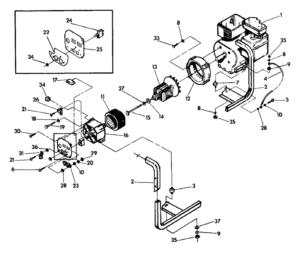Generator Diagram and Parts List for S2400 (9456-0)(9456-0) Generac Generator