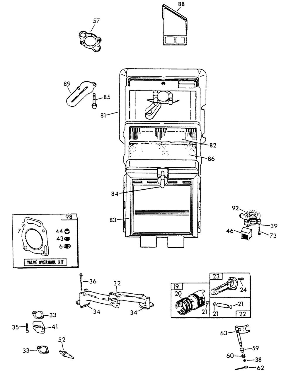 Engine Parts (Part 2) Diagram and Parts List for 0863-0  Generac Generator