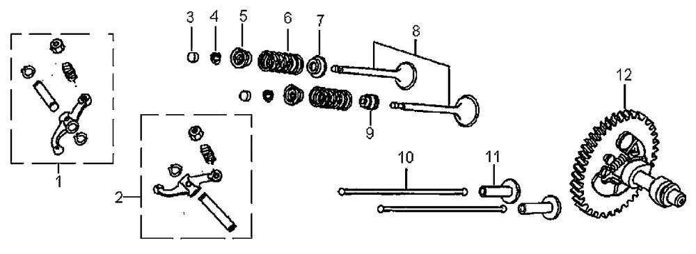 Rocker And Camshaft Diagram and Parts List for GP5500 (6593910A - 7330563A)(2012) Generac Generator