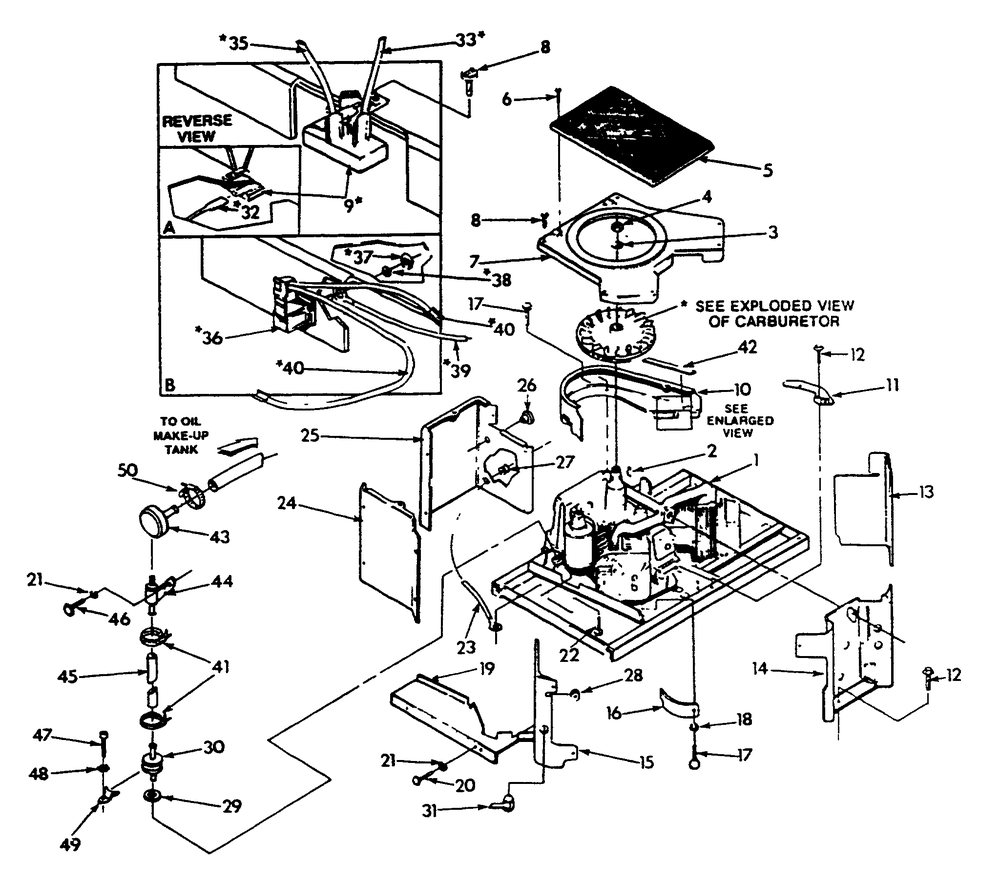 Engine Enclosure Diagram and Parts List for 9653-1  Generac Generator
