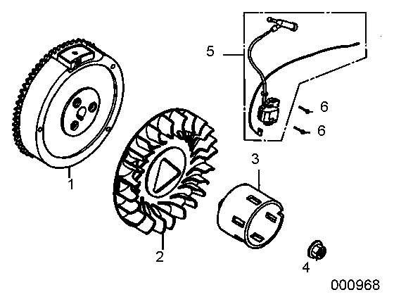 Ignition Components Diagram and Parts List for 0069310 (9999124 - 10041326)(2015) Generac Generator