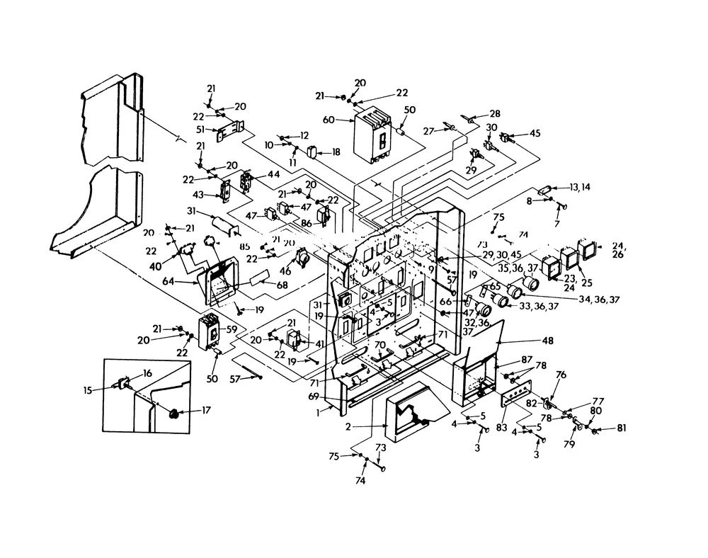 Control Panel (Front) Diagram and Parts List for 9573-1  Generac Generator