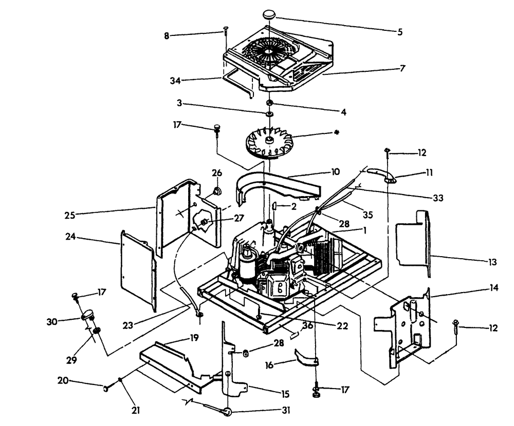 Engine Sheet Metal Diagram and Parts List for 9735-3  Generac Generator