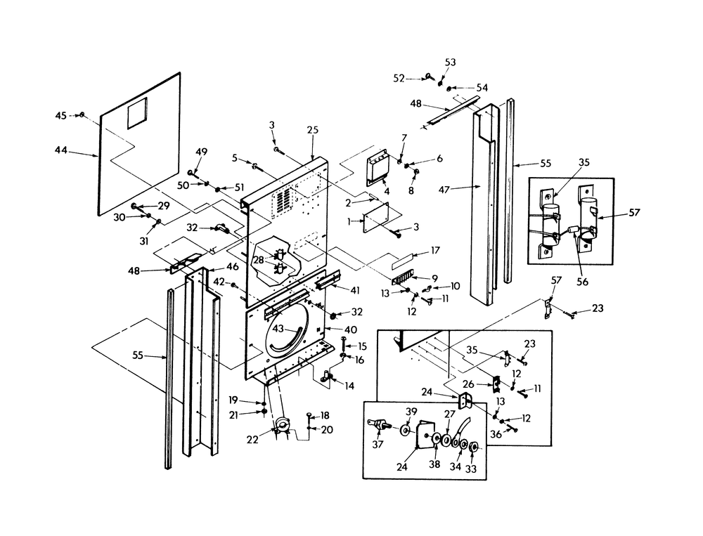 Control Panel (Back) Diagram and Parts List for 9573-1  Generac Generator