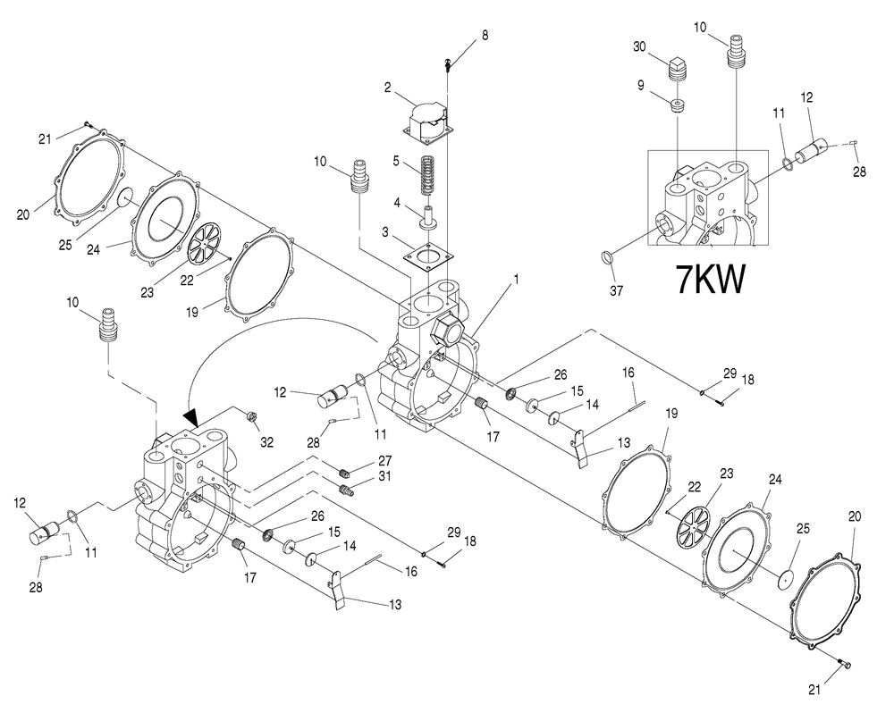 Gas Regulator Diagram and Parts List for 0044563 (4117596 - 4138949)(2005) Generac Generator
