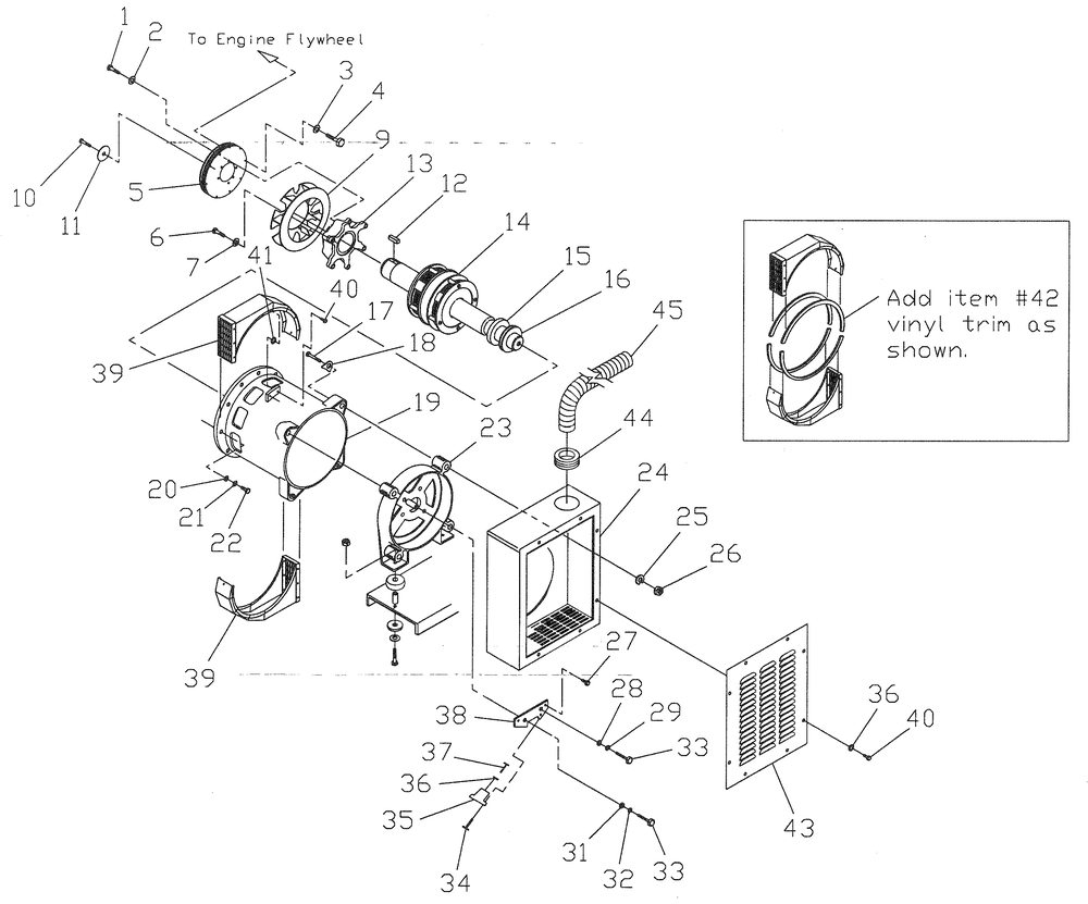 Generator Diagram and Parts List for 0043730 (326497 - 3536030)(2014) Generac Generator