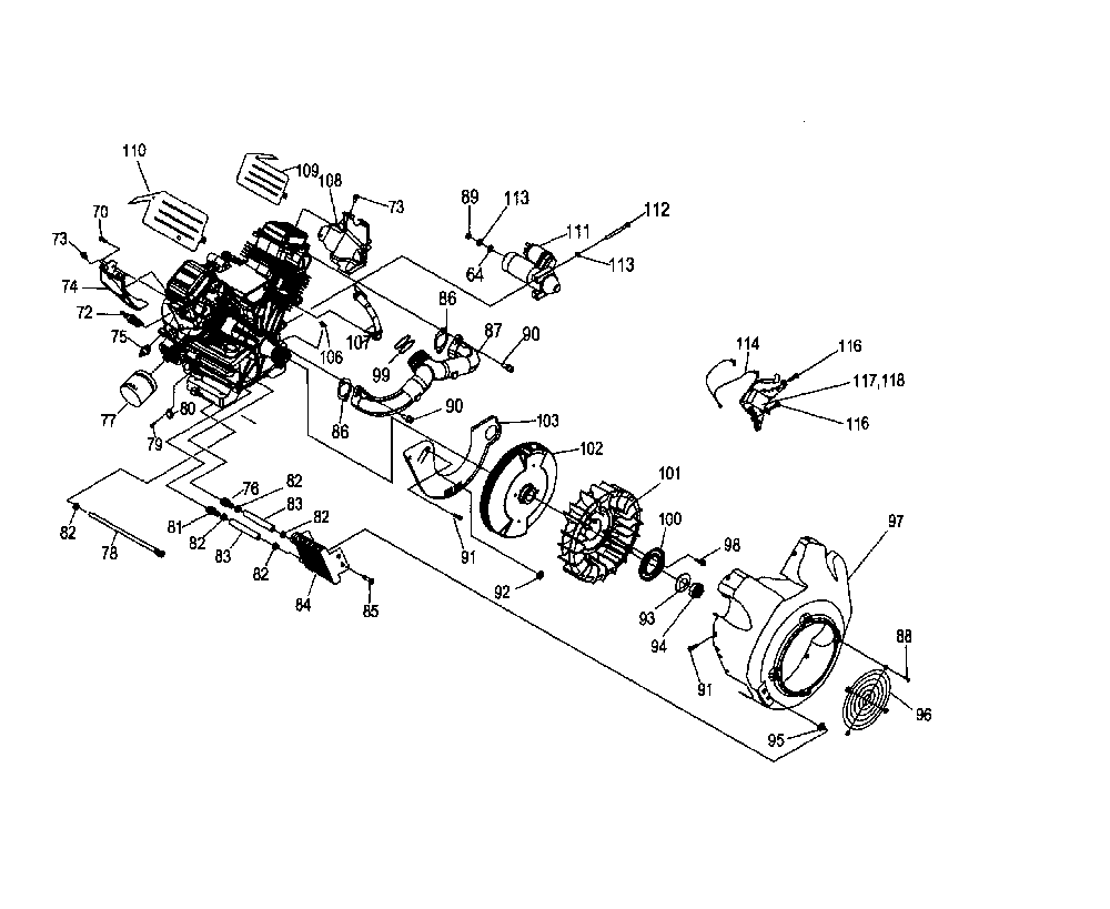 Engine 2 Diagram and Parts List for 006240-0  Generac Generator
