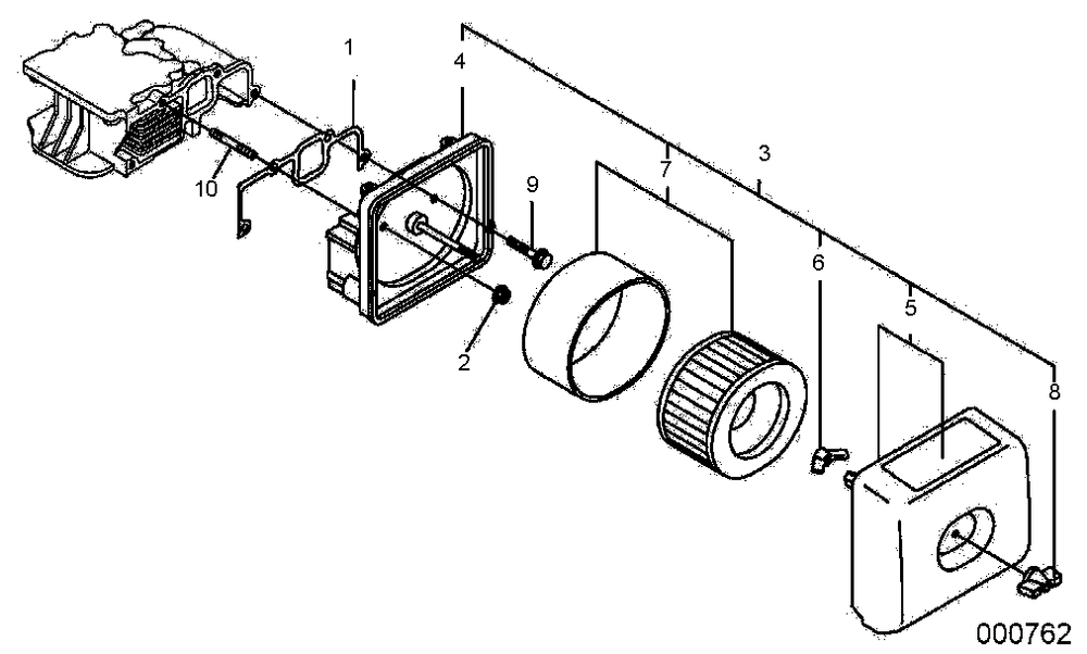 Air Cleaner Diagram and Parts List for 0068640 (9865295 - 9878373)(2015) Generac Generator