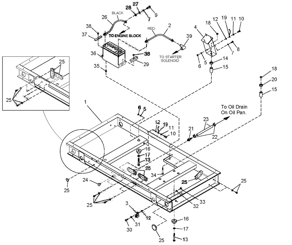 Mounting Base Diagram and Parts List for 0043733 (3705592)(2014) Generac Generator
