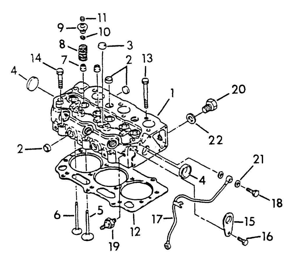 Cylinder Head Diagram and Parts List for 9025-0  Generac Generator