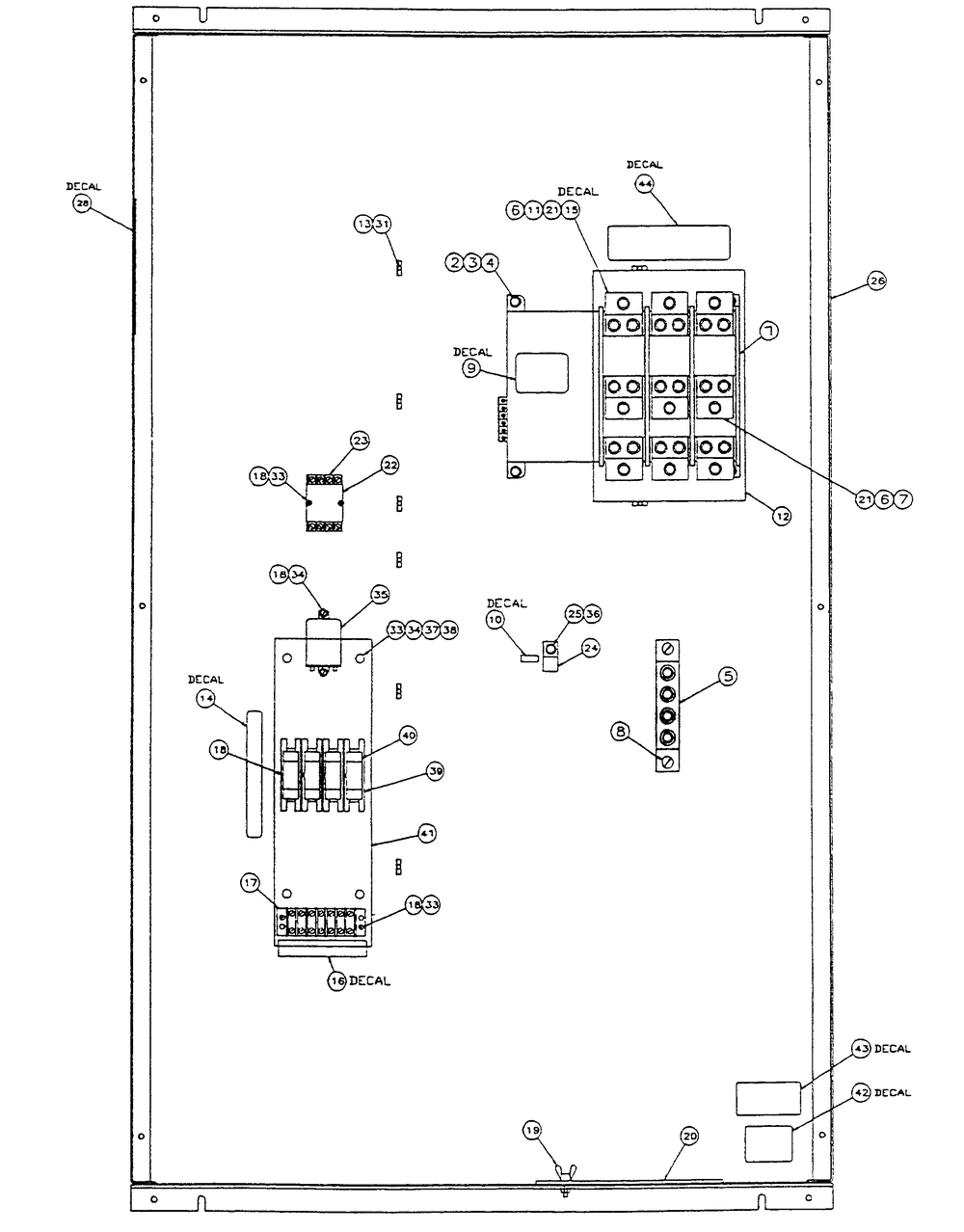 Transfer Switch Diagram and Parts List for 9652-0  Generac Generator