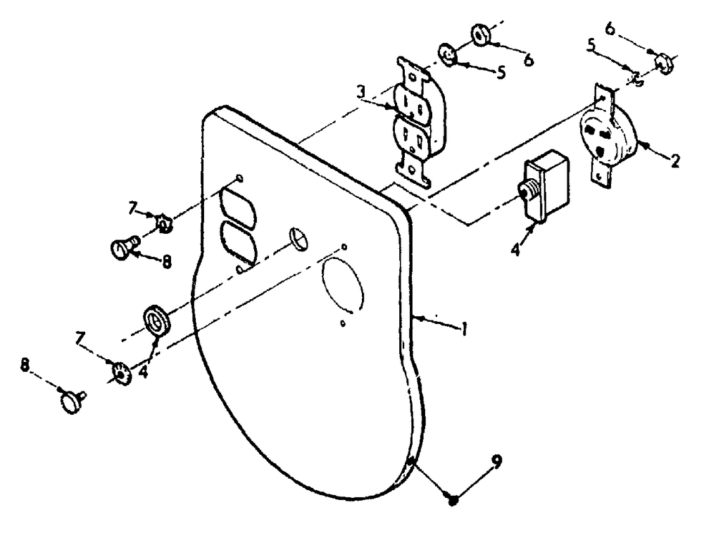 Receptacle Panel No. 70487 Diagram and Parts List for T4000 (9109-0)(9109-0) Generac Generator