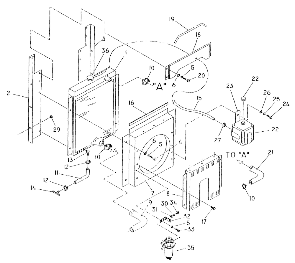 Radiator Diagram and Parts List for 4107-2  Generac Generator