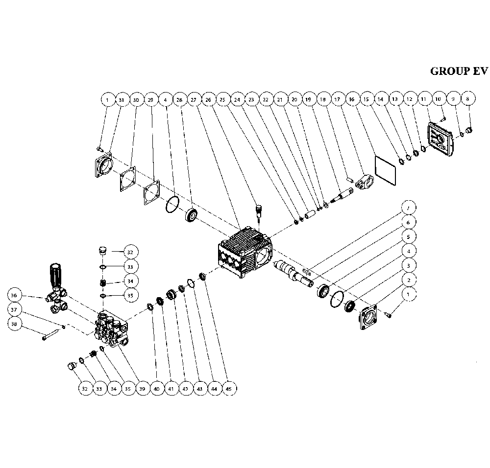 Pump Diagram and Parts List for 006229-0  Generac Pressure Washer