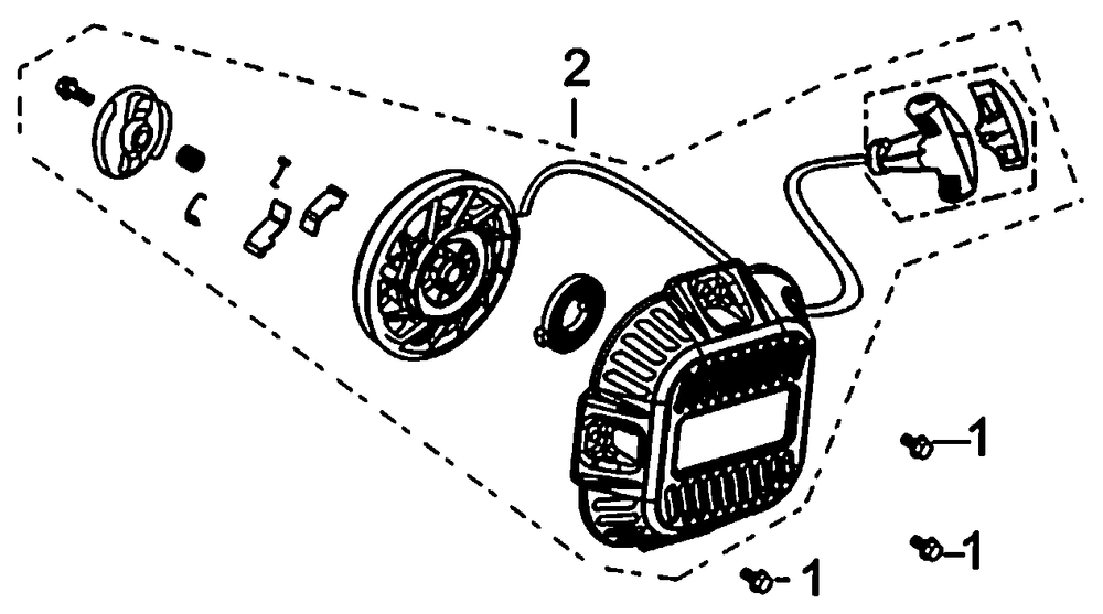 Starter 1 Diagram and Parts List for 0059911 (7363389 - 7363816)(2012) Generac Generator