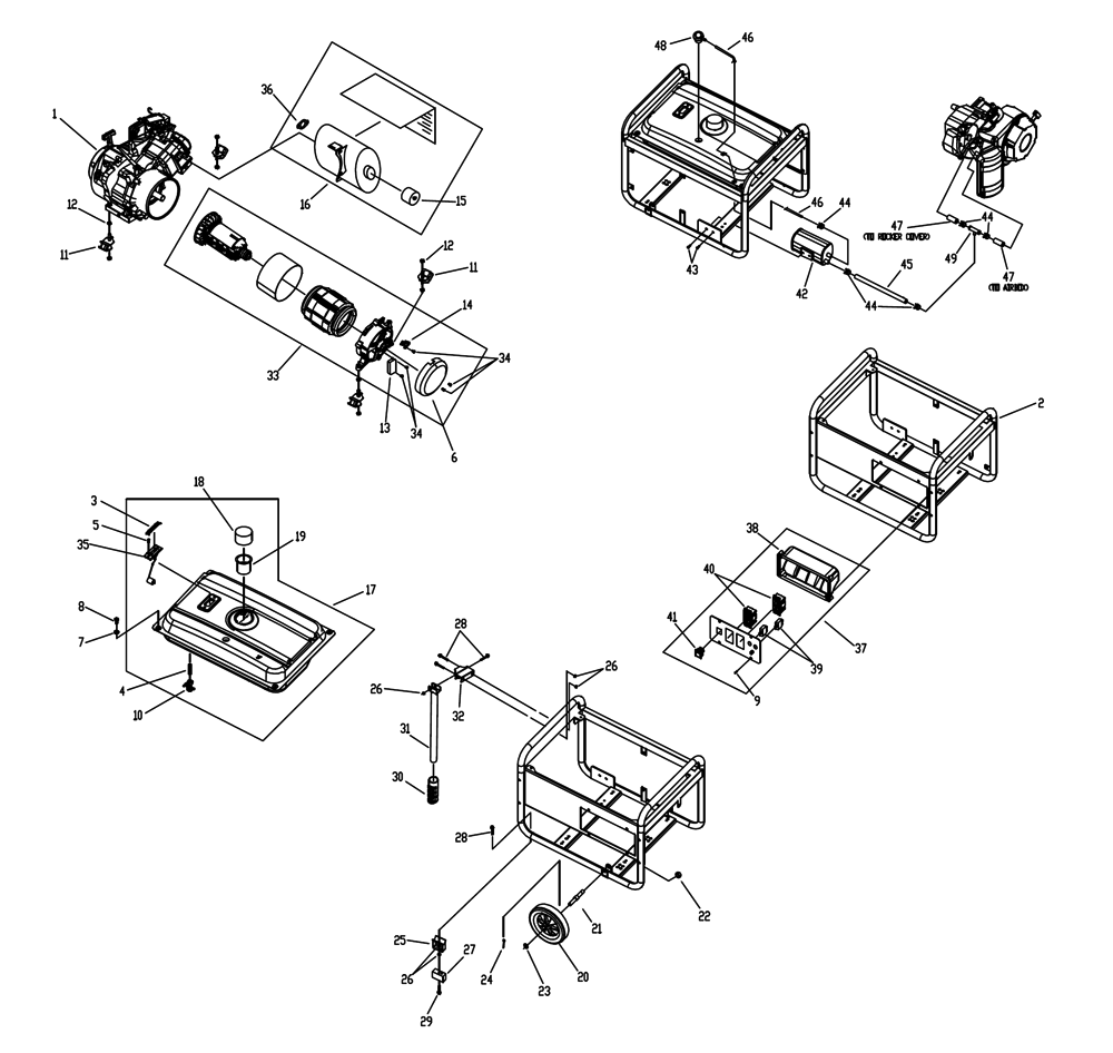 Fig-0 Diagram and Parts List for 005789R0  Generac Generator